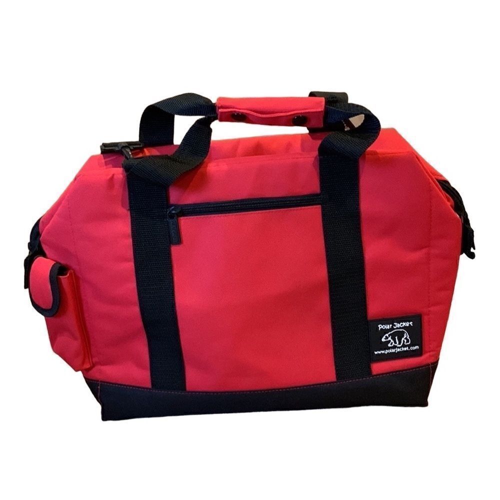 Cooler Polar Jacket Red collapseable  Packable travel Crossbody NWOT USA‎